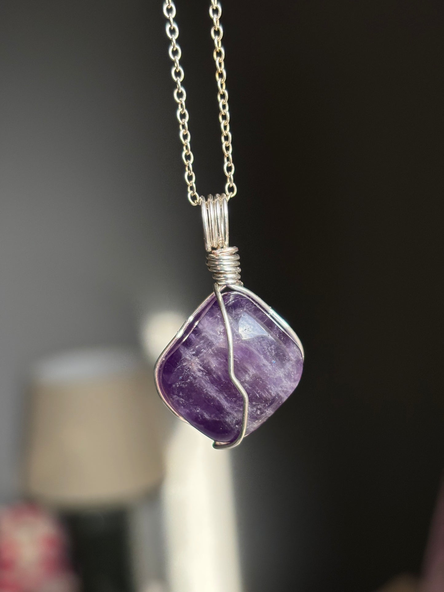 Deep Purple Amethyst Necklace - Stone of Zen
