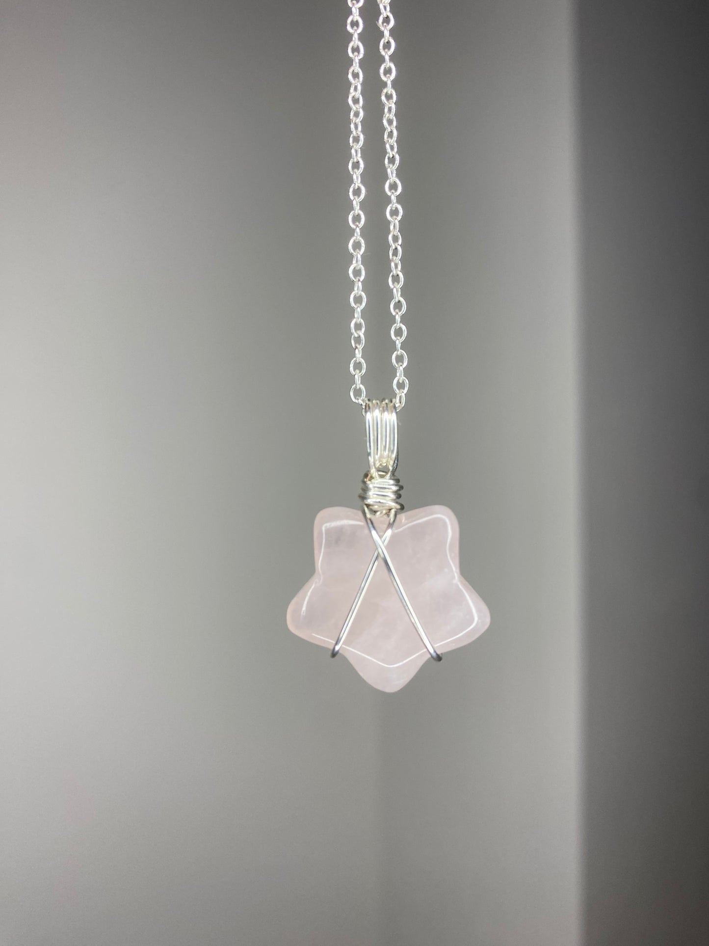 Rose Quartz star necklace
