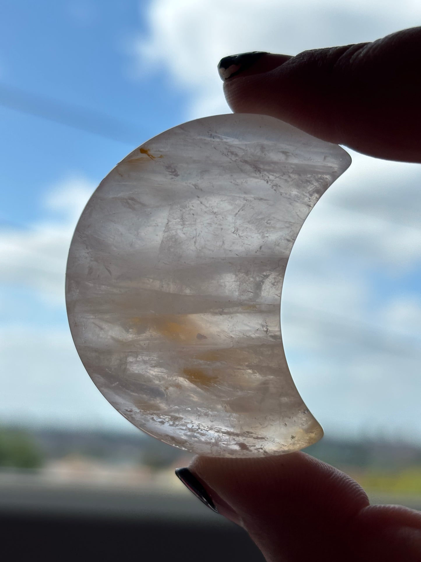 Rose Quartz 'Golden Healer' Moon