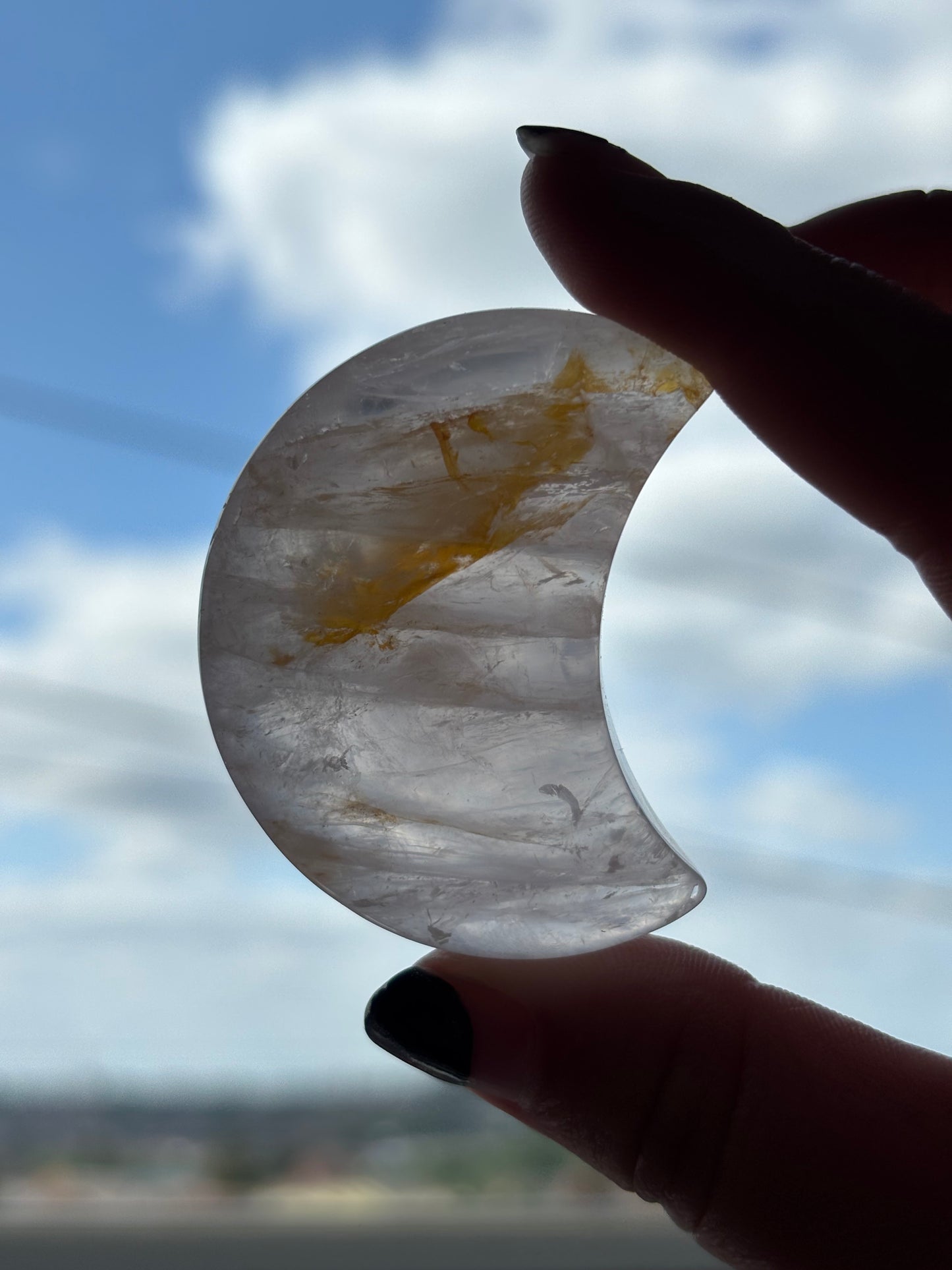 Rose Quartz 'Golden Healer' Moon