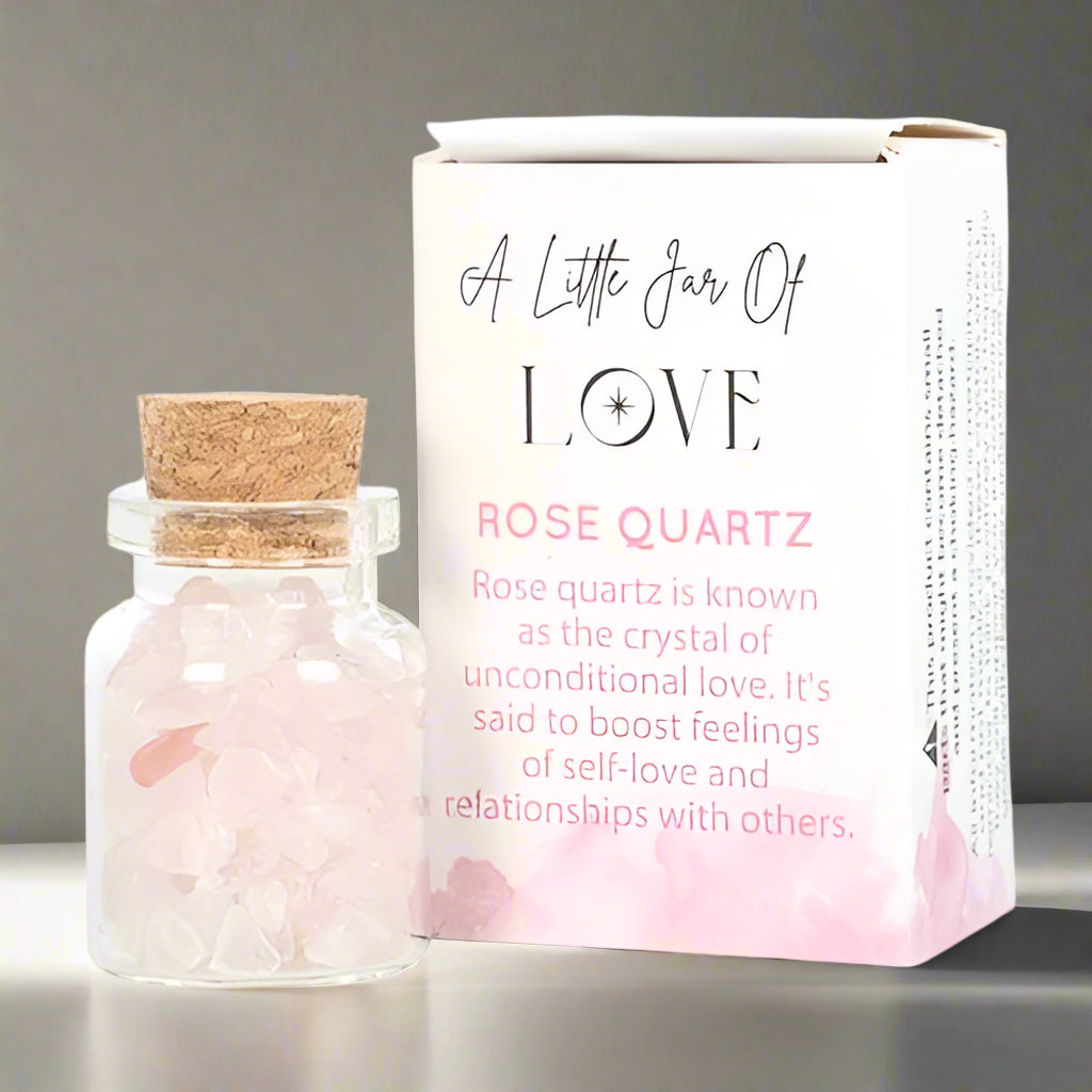 Jar of Love Rose Quartz Crystal in a Matchbox