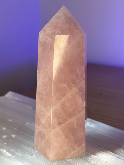 High Grade XL Rose Quartz Tower