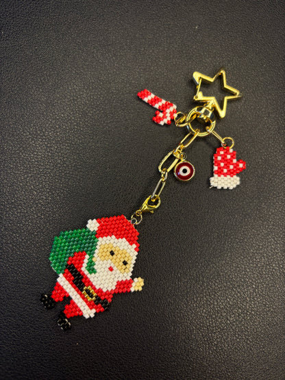 Handmade Miyuki Santa Claus Charm