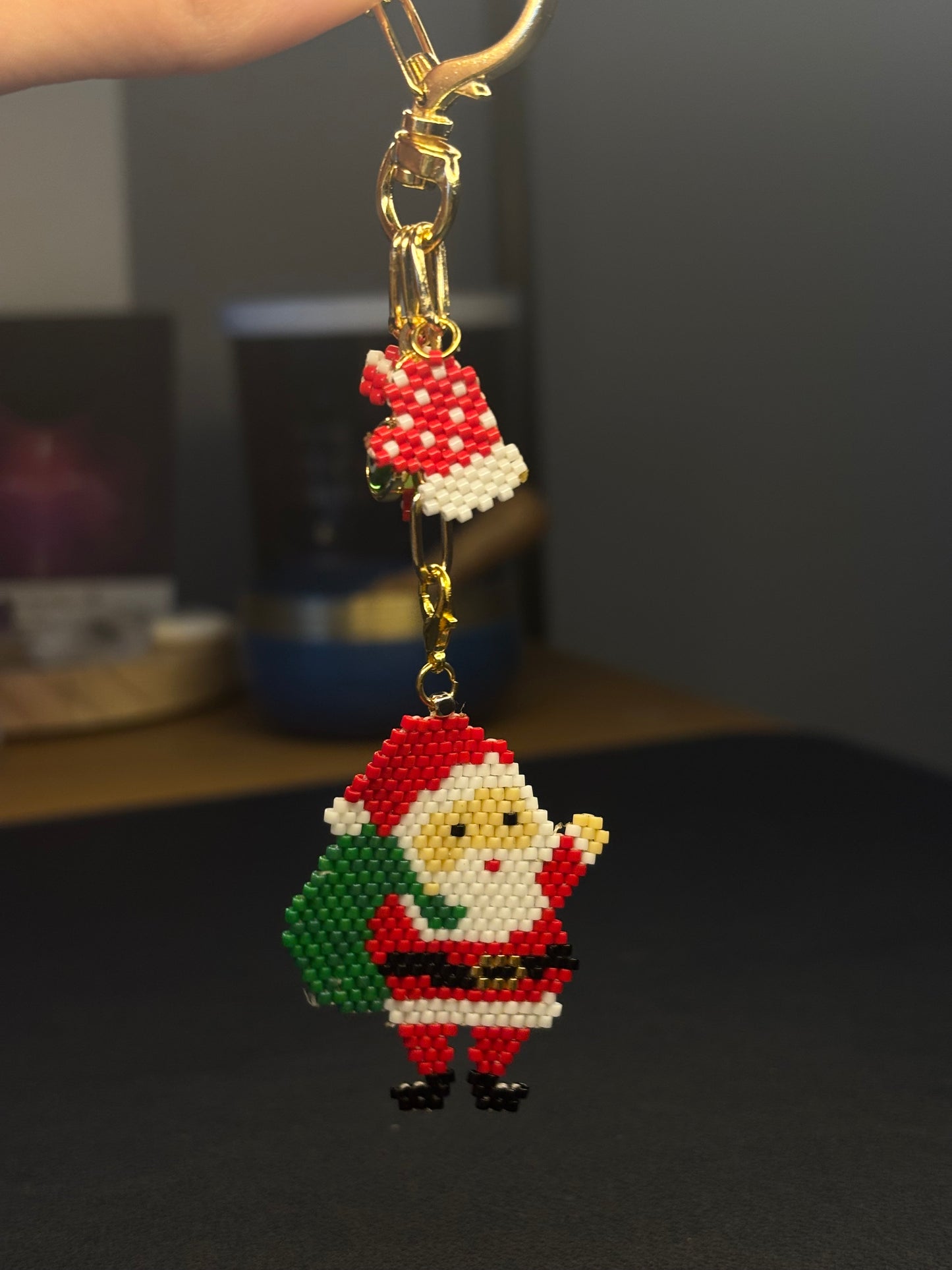 Handmade Miyuki Santa Claus Charm