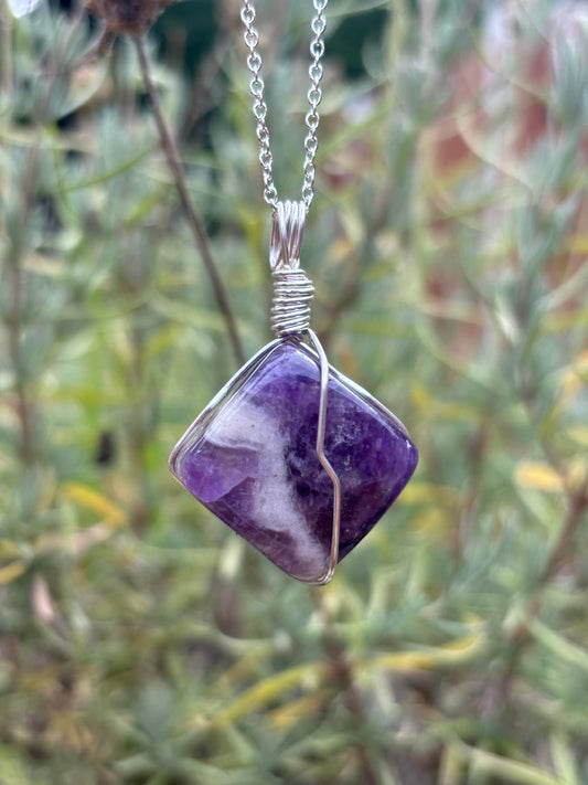 Chevron Amethyst Necklace