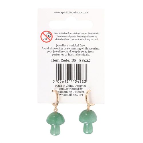 Aventurine Crystal Mushroom Earrings